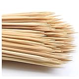 DTmasao 200PCS 6 inch Bamboo Skewers for wooden sticks， BBQ，Appetiser，Fruit，Cocktail，Kabob，Chocolate Fountain，Grilling，Kitchen，crafting and Party. Φ=3mm, More Size Choices 6'/8'/10'/12'/36'