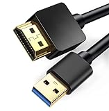 Siawclub USB to HDMI Charger Cable Cord 3.3FT/1M, USB Male to HDMI Male Charging Cable Connector for HDTV/ PlayStation3/ DVD Player/Monitors/Projector