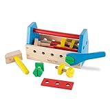 Melissa & Doug Take-Along Tool Kit Wooden Construction Toy (24 pcs), Multicolor, 10.0 x 5.55 x 4.75