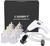 COOBST Chinese Cupping Therapy Set, Professional Massage Cupping Set with Pump Gun and Extension Tube, 9pcs Home Cupping Hijama Kit Suction Cup Vacuum Therapy Set for Body Pain Relief-Gray