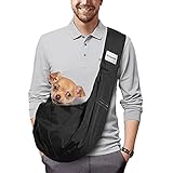 artisome Reversible Small Medium Dogs Cats Sling Carrier Bag Purse Travel Hand-Free Pet Puppy Sling(Black 8-13 lbs)