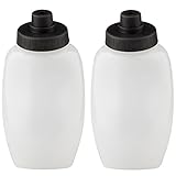 Fitletic Running Water Bottle Pair 12 Oz Black Cap | Replacement Bottle | Hydration Bottle | RB12-01
