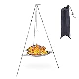 Portable Outdoor Fire Pit Camping Oven Tripod - 2023 New Upgraded Campfire Pit Collapsible Foldable Mesh Fire Pits Fireplace for Camping, Campfire, Patio, Backyard and Garden - Storage Bag Included