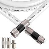RELIAGINT 35ft, RG6 White Coaxial Cable with F Pin Connector, F81 Double Female Extension Adapter, Low Loss High Speed Coax Cable Cord Extender for HD TV, Dish,Satellite, Antenna, TV Cable 35'