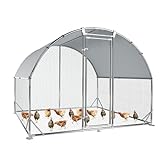 Large Metal Chicken Coop Upgrade Tri-Supporting Wire Mesh Chicken Run,Chicken Pen with Water-Resident and Anti-UV Cover,Duck Rabbit House Outdoor(9'W x 6.5'L x 6.5'H)