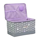 Everything Mary Sewing Kit Organizer Box, Purple - Supplies Storage Basket for Supplies and Accessories - Organization for Thread, Needles, Notions & Scissors - Portable Craft Caddy