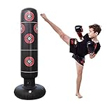 Inflatable Punching Bag Freestanding Kid’s Boxing Bag - Practice Target Columns, Durable PVC Material - Relaxing Kickboxing Bag for Adults and Children