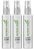 Screen Mom 1oz Screen Cleaner Spray 3 Pack - for Laptop, Computer Monitor, Phone Cleaner, iPad, Eyeglass, LED, LCD, TV - Includes 3 1oz Spray and 3 Purple Cleaning Cloths