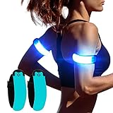 KOSKILL LED Armband Running USB Rechargeable(2 Pack), High Visibility Wristband for Runners, Joggers, Pet Owners, Cyclists, Adjustable Waterproof Reflective Bracelets for Night Running, Walking