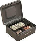 Rocky Mountain Goods Cash Box with Combination Lock and Money Tray - Removable three compartment tray - Carry Handle - Heavy duty steel