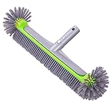 Sepetrel Pool Brush Head for Cleaning Pool Walls,Heavy Duty Inground/Above Ground Swimming Pool Round Scrub Brushes with Premium Strong Bristle & Reinforced Aluminium Back,Grey