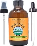 Organic Marula Oil 4oz/120ml - USDA Certified - Cold Pressed, Unrefined, Virgin - 100% Pure, Natural, Vegan, Best for Face, Body, Hair, Nails, Skin Care