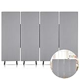 Frienda 4 Pcs Office Dividers Partition Wall Freestanding Privacy Panel 94.5 x 66 Inch Noise Divider Screen Acoustic Partition Soundproof Cubicle Wall 4 Zip Together Panels for Classroom, Grey