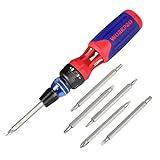 WORKPRO 12-in-1 Ratcheting Multi-Bit Screwdriver Set, Quick-load Mechanism Screwdriver with Double End Bits in Handle