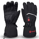 SAVIOR HEAT Heated Gloves, Unisex Rechargeable Battery Powered Electric Heating Glove for Winter Outdoor (Black S66B, Medium)