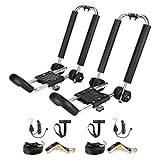 AA-Racks Kayak Rack Stainless Steel J-Bar Rack Roof Top Mount with Ratchet Straps, Folding Carrier for Your Canoe, SUP and Kayaks on SUV Car Truck