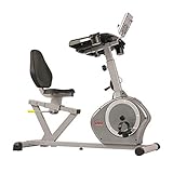Sunny Health & Fitness Magnetic Recumbent Desk Exercise Bike, 350lb High Weight Capacity, Monitor - SF-RBD4703,Gray