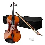 16 Inches Acoustic Viola with Case Bow Rosin, Musical Instrument Viola Set for Adults,Beginners Students (Brown)