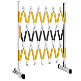 Folding Security Gate Stainless Steel Folding Door Gate 45 Inch High Driveway Gate Flexible Expanding Fence Gate Retractable Fence Outdoor Barricade Scissor Gate with Casters (Yellow, 8.2 Feet Long)