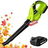 Mueller UltraStorm Cordless Leaf Blower, 20 V Powerful Motor, Electric Leaf Blower for Lawn Care, Battery Powered Leaf Blower Lightweight for Snow Blowing (Battery & Charger Included) Green