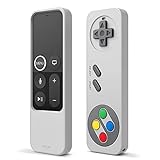 elago R4 Retro Apple TV Remote Case Compatible with Apple TV Siri Remote 1st Generation - Classic Controller Design [Non-Functional], Lanyard Included [US Patent Registered] (Light Grey)