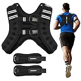 PACEARTH Weighted Vest with Ankle/Wrist Weights 12lbs Adjustable Body Weight Vest with Reflective Stripe Workout Equipment for Strength Training, Cardio, Walking, Jogging, Running for Men Women