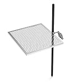 only fire Swivel Campfire Grill Adjustable Open Fire Grill Grate, Mesh Cooking Grate for Fire Pit Grilling, Outdoor Camping, Hiking