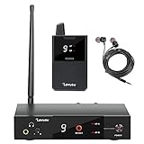 Levusu UHF Wireless in-Ear Monitor System with Earphone,180Ft, Rack Mount, Professional IEM Stereo System Transmitter and Beltpack for Studio, Guitar, Band Rehearsal, Live Performance (1 Bodypack)