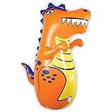 INFLATABLE DUDES Dinosaur {Rex} 47 Inches - Kids Punching Bag | Already Filled with Sand| Bop Bag | Inflatable Toy | Boxing - Premium Vinyl- | Bounce-Back Action! | Indoor Outdoor Party Game
