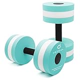 Water Dumbells, Aquatic Exercise Dumbell Set of 2 Water Aerobic Exercise Foam Dumbbells Pool Resistance Water Fitness Equipment for Weight Loss (Cyan)