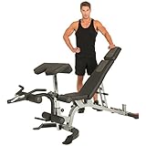 Fitness Reality X-Class 1500 lb Light Commercial Utility Weight Bench with Olympic Preacher Curl & Leg Developer Attachment
