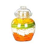 Haeljard 1.5L Glass Jar with Lid Fermentation Jar, Traditional Fermenting Kit Crock with Water Seal Airlock Lid, Pickle Jar for Pickles Kimchi, Sauerkraut, Wine Brewing Kombucha