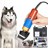 GDAE10 10ft Sheep Shears, with Plug & 2 Blades 200W Electric Clippers Animal Shave Grooming Farm for Dogs Cat Goat Alpaca, Llamas, Angora Rabbits Shearing Hand Piece Cutter Livestock Pet Supplies