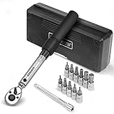 UYECOVE 1/4 Inch Drive Torque Wrench Set 20-200IN. LB, 13Pcs Bike Torque Wrench, Bicycle Torque Wrench & MTB Tool Kit, with Allen Hex, Torx Sockets, Extension Bar, Black
