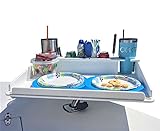 Boat Utility Table with Cup Holders and Storage - Mounts in Rod Holders - Package Includes Fully Adjustable Rod Holder Mount - Perfect Boat & Marine Grill Accessory - Portable - by Docktail Bar