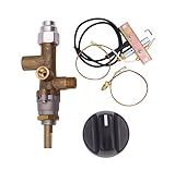 Meter Star Propane Fire Pit Main Control Brass Safety Valve,Gas Room Heater Pilot Burner Assembly Parts Thermocouple Safety Device Ignition Component Pilot Assembly Kit