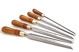 Narex Premium 5 Piece Set Paring Chisels w/Hornbeam Handles 1/4, 1/2, 3/4, 1, 1-1/4 Inch, Overall Length of 15-1/4 Inches