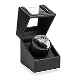 Efaithtek Automatic Single Watch Winder in Black Crocodile Pattern Leather with Japanese Quiet Motor，AC Adapter or Battery Powered