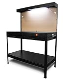 WEN WB4723T 48-Inch Workbench with Power Outlets and Light, Black