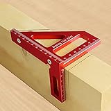 KETIPED 3D Multi-Angle Measuring Ruler,45/90 Degree Aluminum Alloy Woodworking Square Protractor,Drawing Line Ruler, Miter Triangle Ruler High Precision Layout Measuring Tool for Engineer Carpenter,R