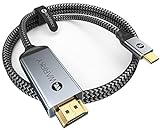 Warrky USB C to HDMI Cable 4K [Anti-Interference Gold-Plated Plugs] 6FT Aluminum Type-C to HDMI Cord Thunderbolt 3/4 Compatible for MacBook Pro/Air, iMac, iPad Pro, Galaxy S8 to S23, Surface, Dell, HP