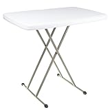 Lavish Home 75-TAB1000 Foldable Table and TV Tray by Everyday Home, 30 x 20 x 28 (for Laptops), 19' (Height), White