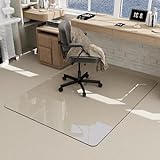 GLSLAND - 36'x 46' Glass Chair Mat - Office Chair Mat -Computer Desk Mats - Premium Tempered Glass-Hard Protect Floor Easy Glide Swivel Chairs for Carpet/Home/Office