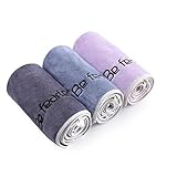 BOBOR Gym Towels Set, Microfiber Sports Towel for Men and Women, Super Soft and Quick-Drying 3-Pack Set Towel, for Tennis, Yoga, Cycling, Swimming (1Blue+1Purple+1Gray, 14' x 29')