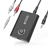 TROND Bluetooth 5.0 Transmitter Receiver for TV to Headphones, 2-in-1 3.5mm Wireless Audio Bluetooth Adapter for Car/ PC/ MP3/ Home Stereo/ Speaker, AptX Low Latency, Pairs 2 Devices Simultaneously