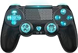 Replacement for Custom PS-4 Controller, Cool LED Controller Compatible with Playstation 4/Slim/Pro, P-S4 Remote Controller Support Turbo/Dual Vibration/6-Axis Motion Sensor/ Touch Pad(LED Light)