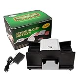 GSE 2-Deck Casino Automatic Card Shuffler, AC/DC-Power & Battery-Operated Electric Shuffler Machine for Playing Cards, Blackjack, Texas Hold 'em, UNO, Bridge, Poker, Card Games
