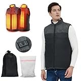 Heated Vest for Man/Woman, Electric Heating Coat Dual Independent Temperature Control Extra Collar Heated Hiking, Ice skating for Heated Jacket/Sweater/Thermal Underwear Battery Not Included