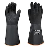 ThxToms Heavy Duty Rubber Gloves, Versatile Latex Chemical Resistant Gloves, Upgraded with Anti-Slip Design, Soft and Thick, 14' 1 Pair