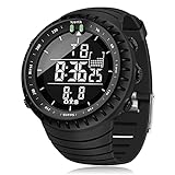 PALADA Men's Digital Sports Watch Waterproof Tactical Watch with LED Backlight Watch for Men (Black)